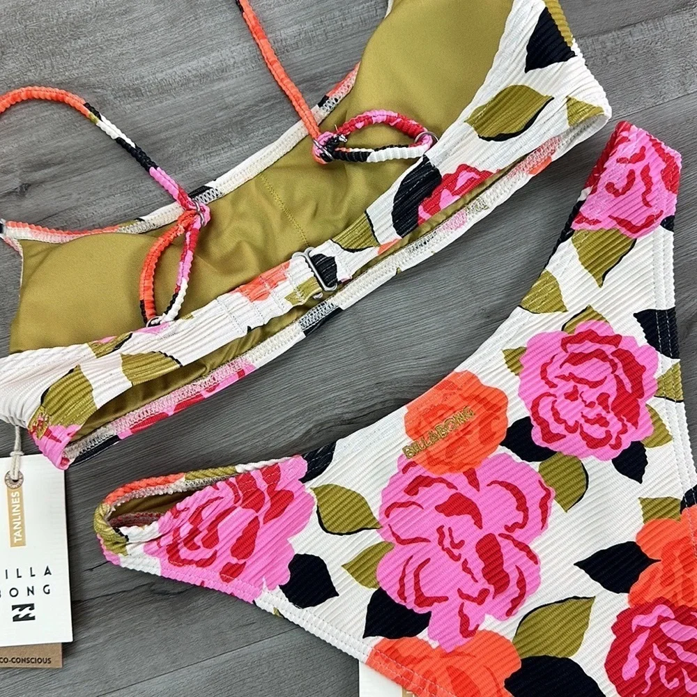 ☀️BILLABONG☀️ Magic Gardens Skinny Mini Crop MAGIC GARDEN HIKE BIKINI SET